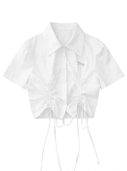 Großes Hemd mit Schleife, kurz, cool