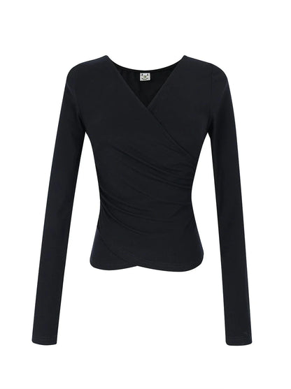 Slim Pleated Top Cache-coeur V-neck