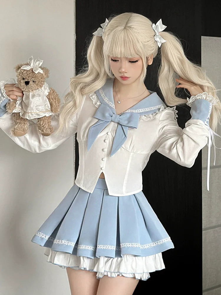 Sailor Sweet Skirt Blouse Ice Blue