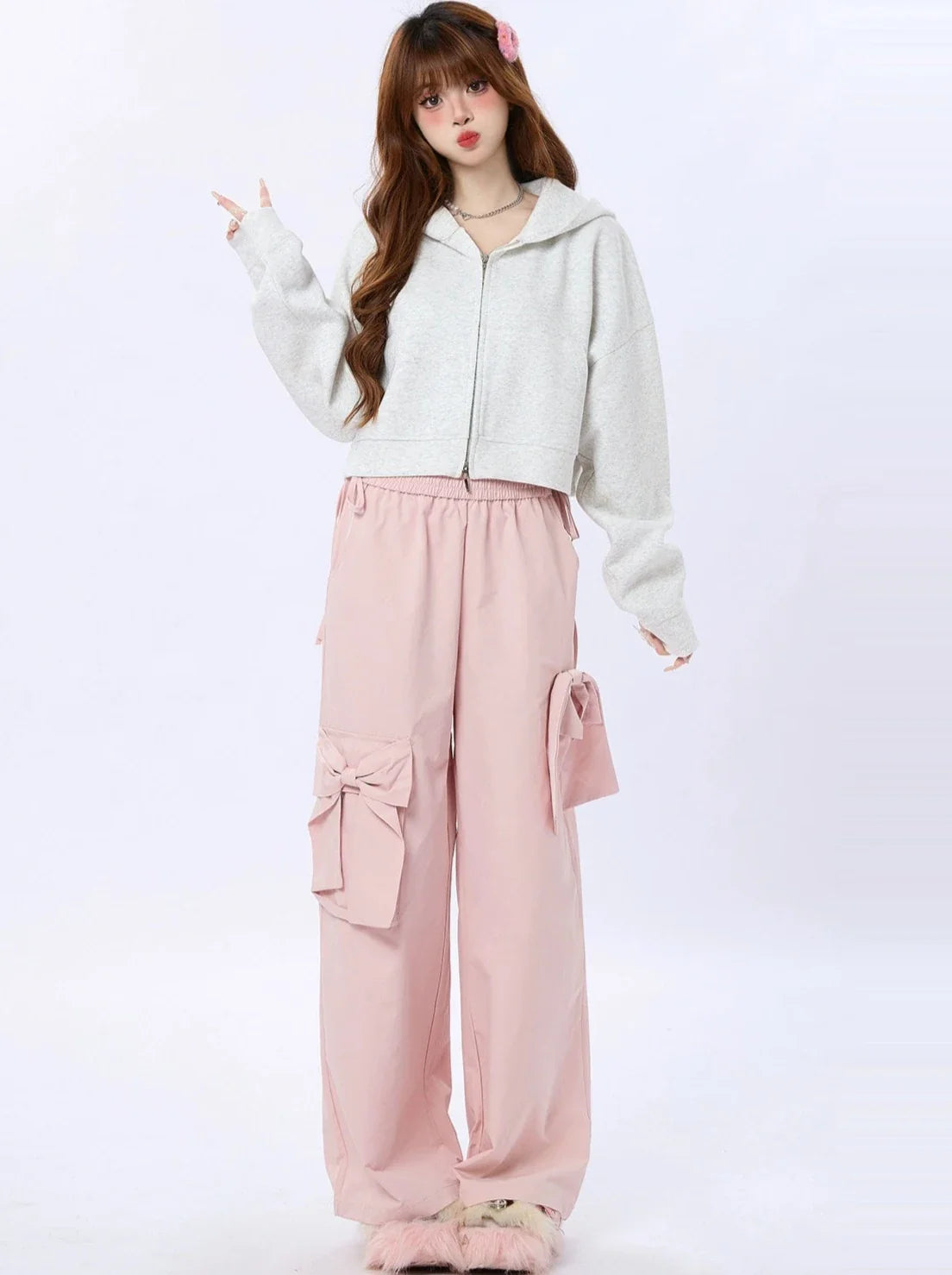 Hoodie Milky Short Spring Sweet