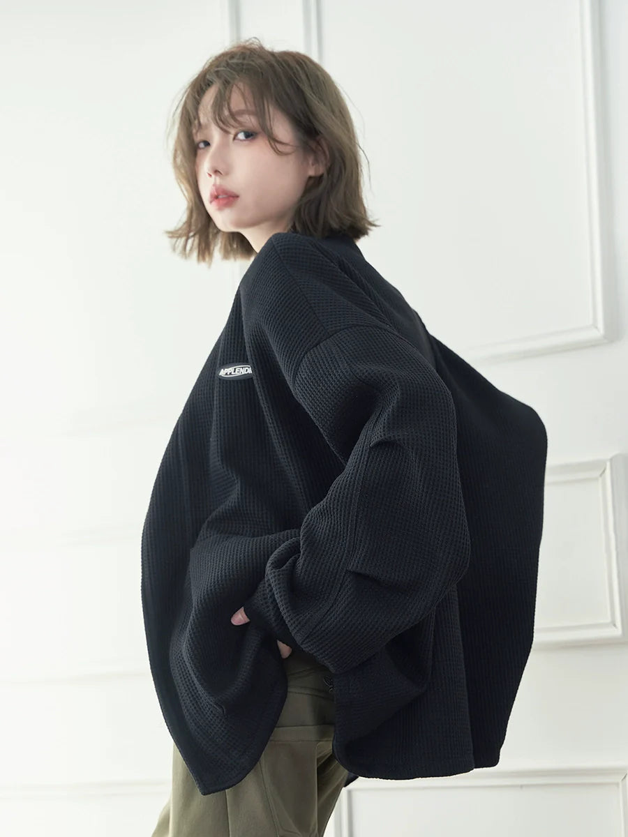 Stand Jacket Waffle Collar One Point