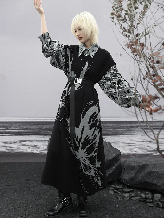 Butterfly Dark Vest Dress
