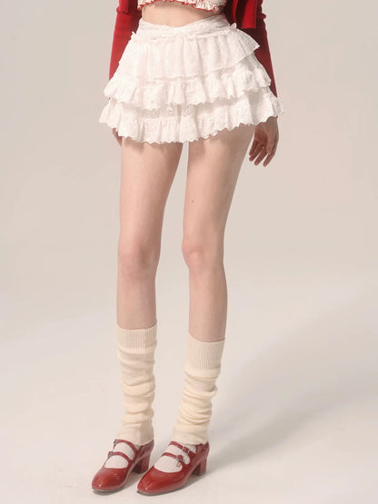スタイルスカート バレエ レース ケーキ ホワイト