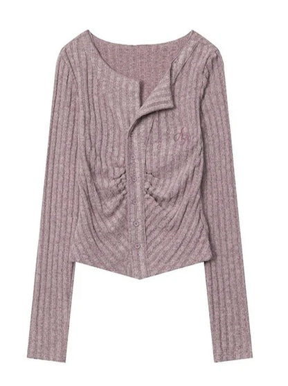 ボタンダスティカーディガン