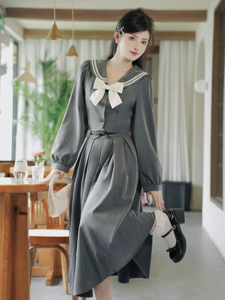 カレッジスカートトップレトロ+フレアリボン