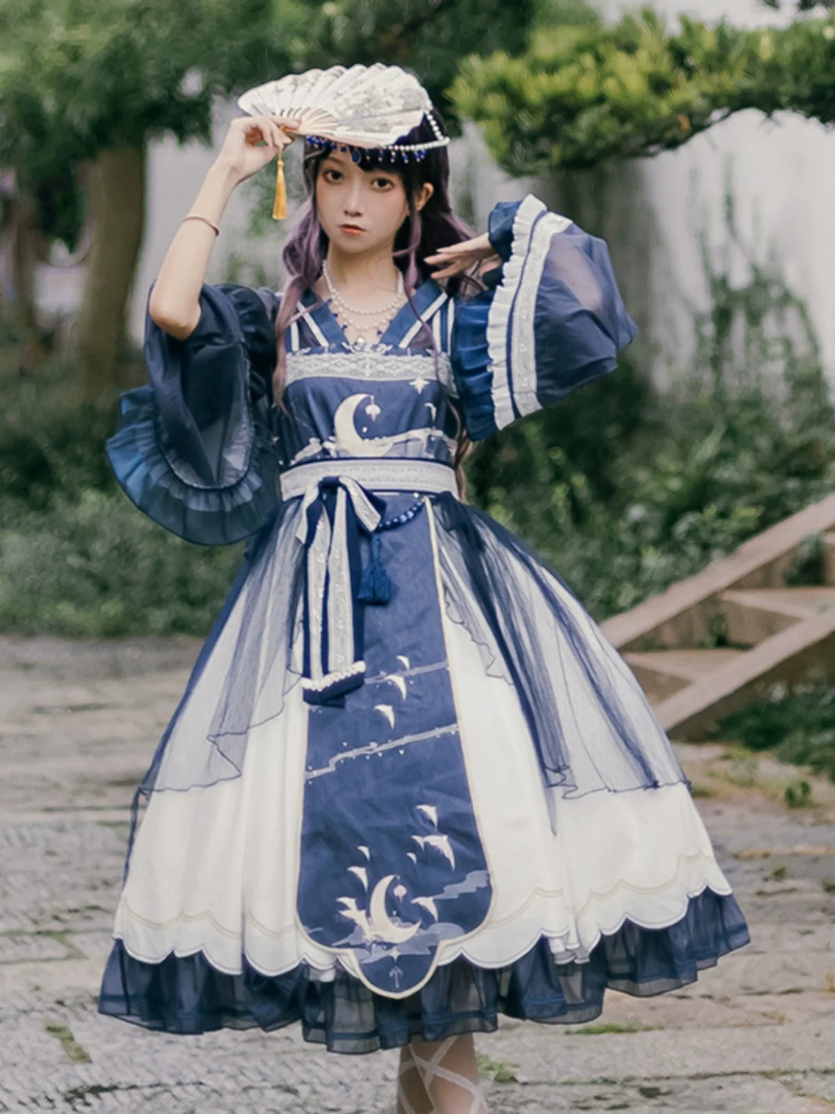 Set Lolita Night Crescent Moon Suspended Dress