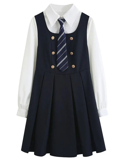 Retro Dress Bottled Shirt Style College American