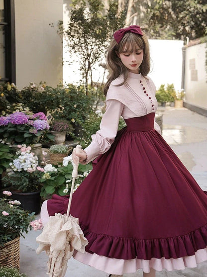Rose Piece Lolita Faux Kula Kleid Zwei