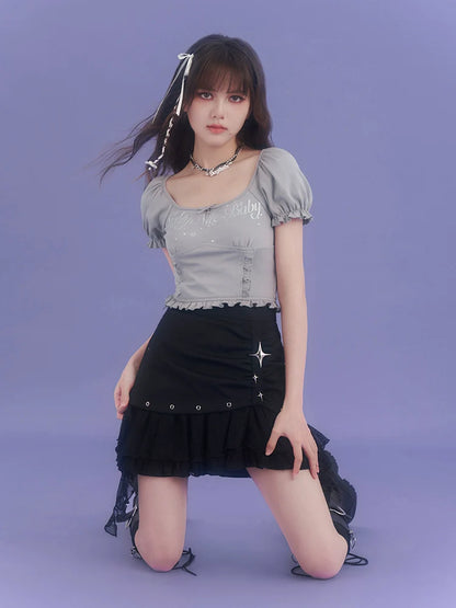 Logo Top Ribbon Short Little