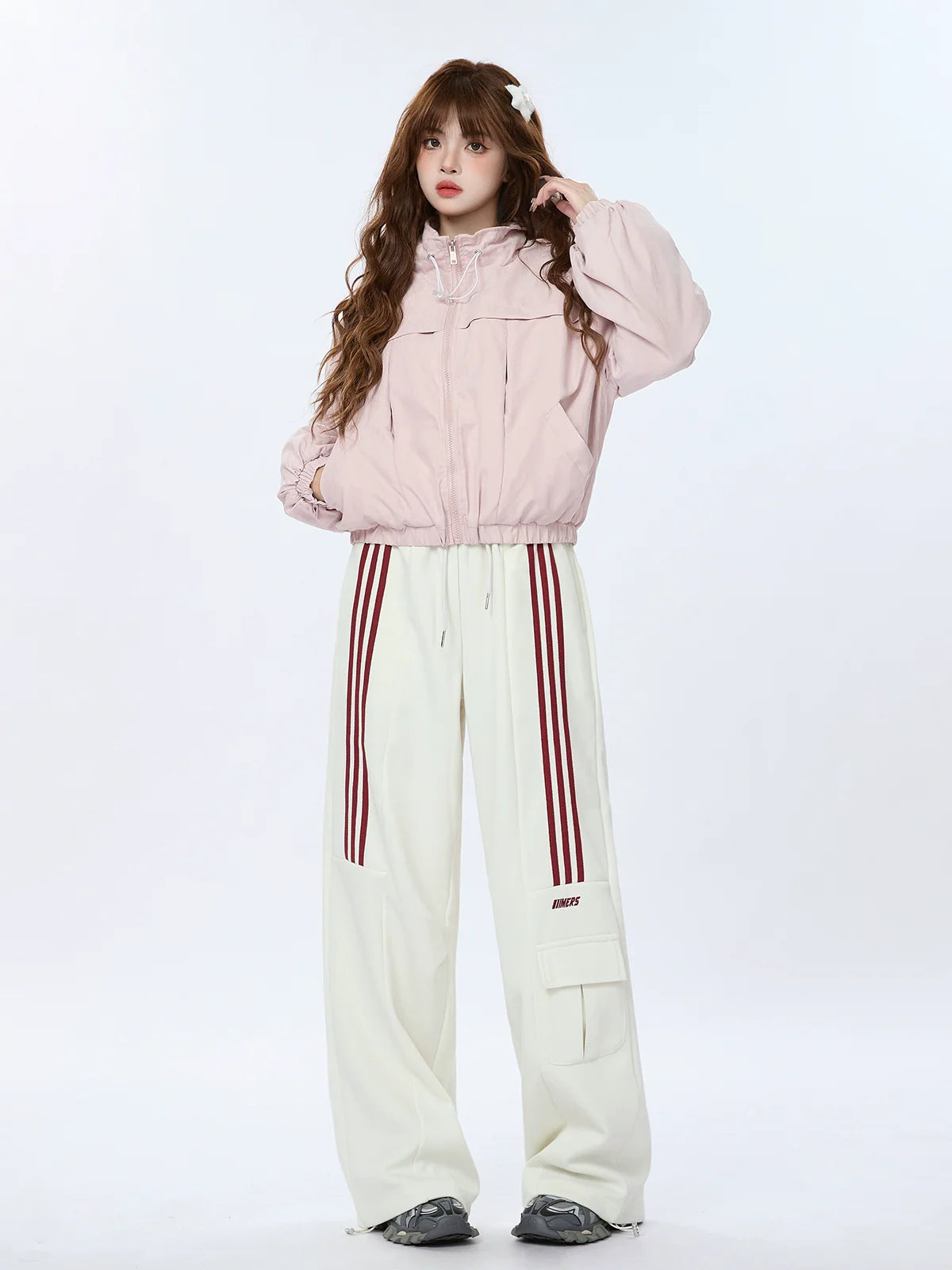 Casual Pants Loose Striped Pocket