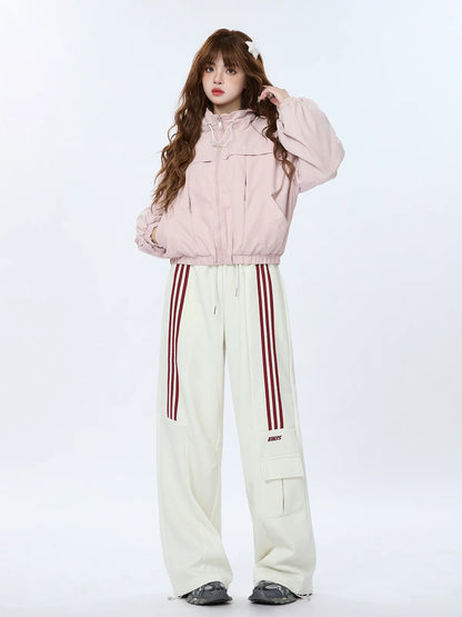 Casual Pants Loose Striped Pocket