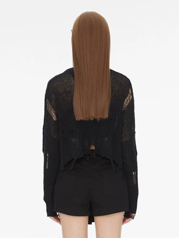 Kurzer Damaged Knit Sommer