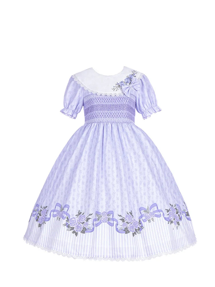 Lolita Blumen Elegantes Mädchen Retro Kleid 