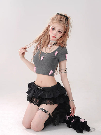 Süße kurze Mädchen-Tops