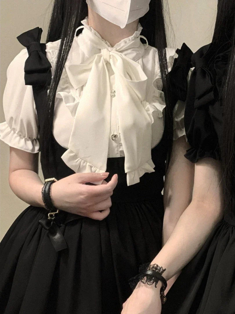 Shoulder Ribbon Lace Black Strap Dress