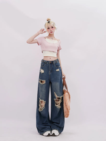 Big Wide Pants Denim Design Damage