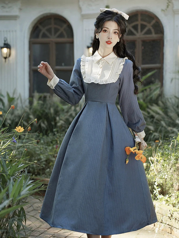 Kragen Retro Puppe Elegantes Kleid