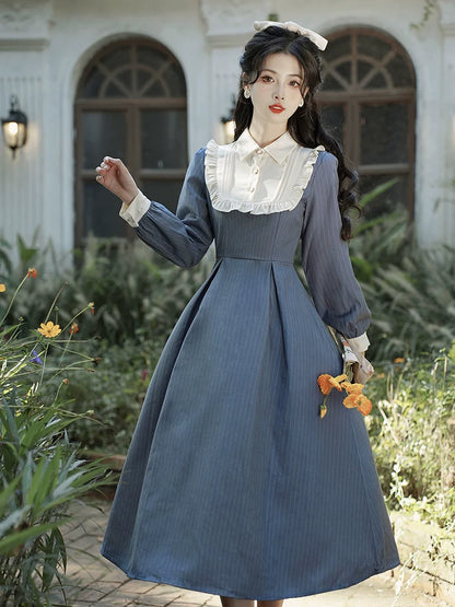 Kragen Retro Puppe Elegantes Kleid