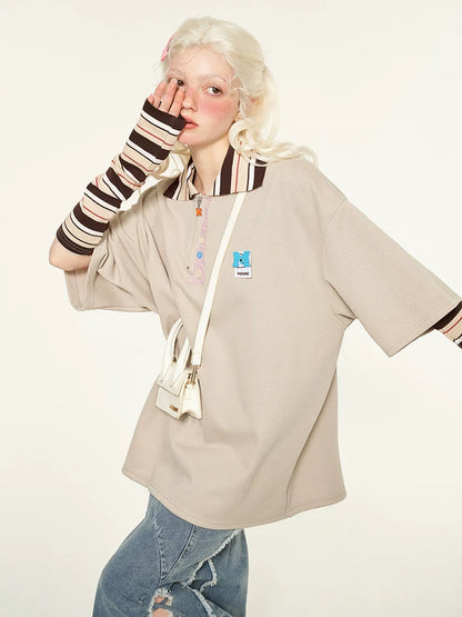 Marken-Polo-Streifenoberteile