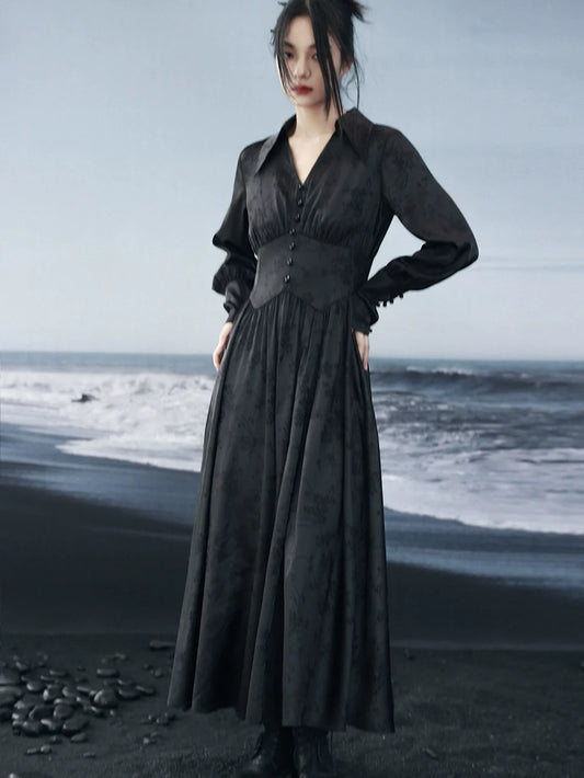 Kleid Mark Jacquard Mode Taille Lang