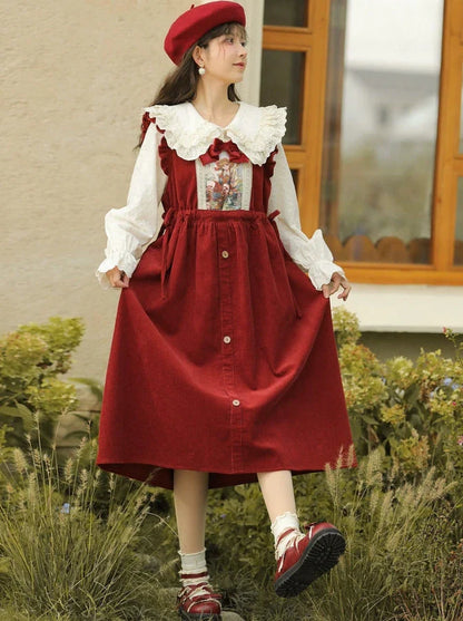 Hosenträger aus Cord im Retro-Stil