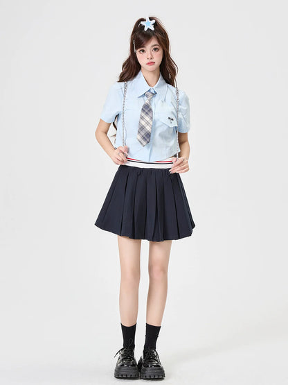 シャツ アメリカンスタイル カレッジセット + ネクタイ ショートパンツ