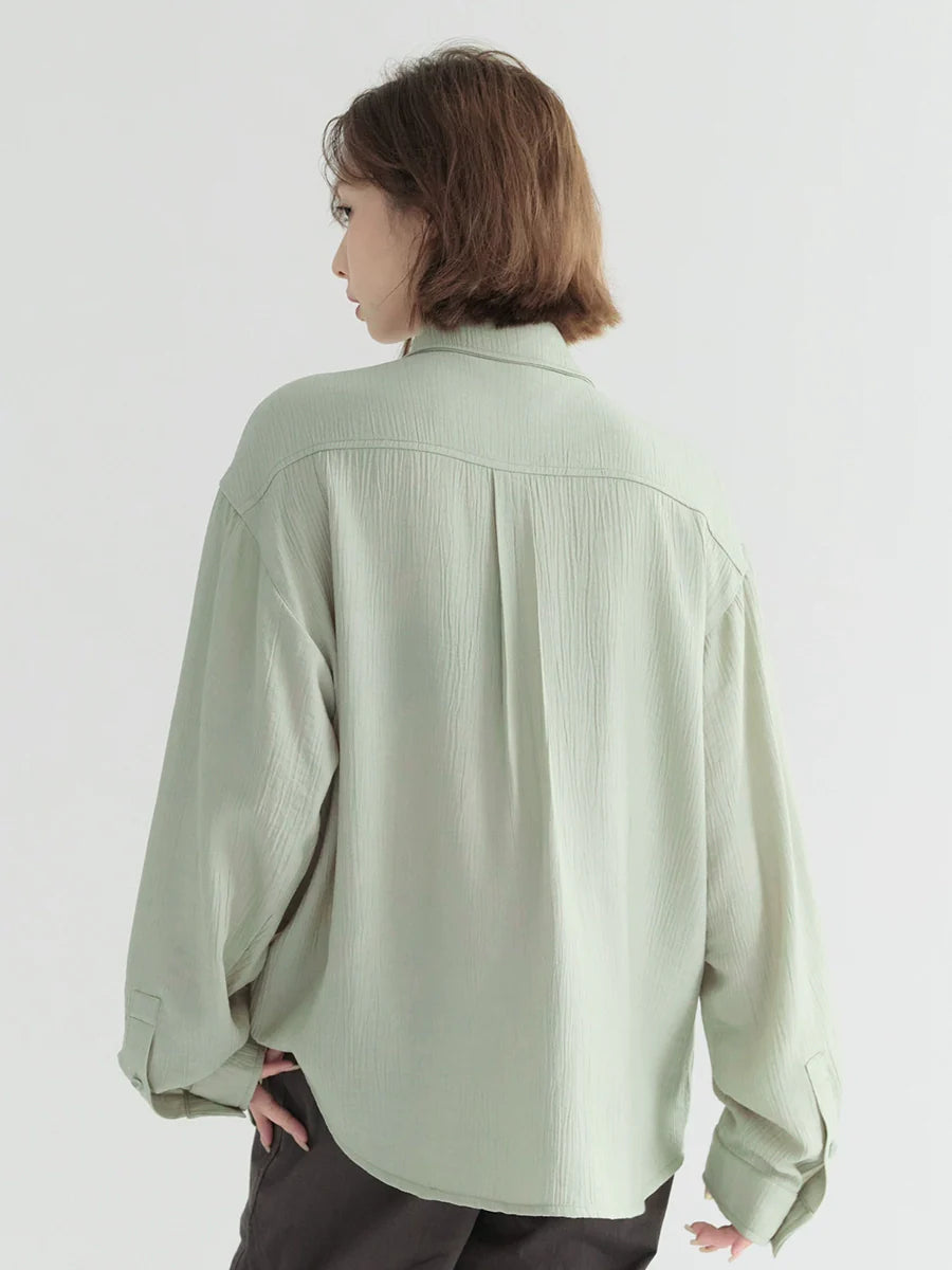 Design Shirt Sheer Pleated