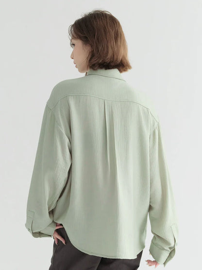 Design Shirt Sheer Pleated