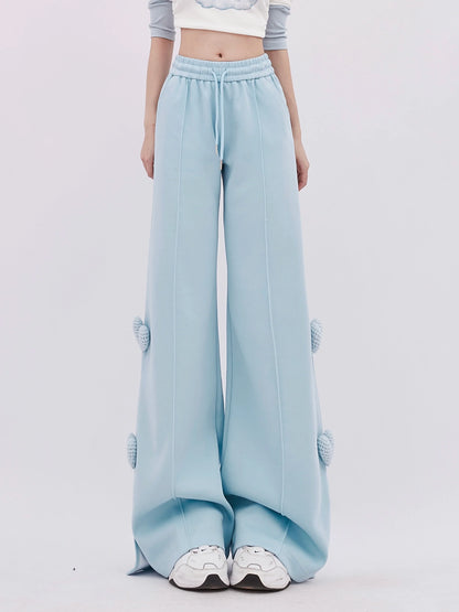 Blaue Casual Pop Pants Heart Wide