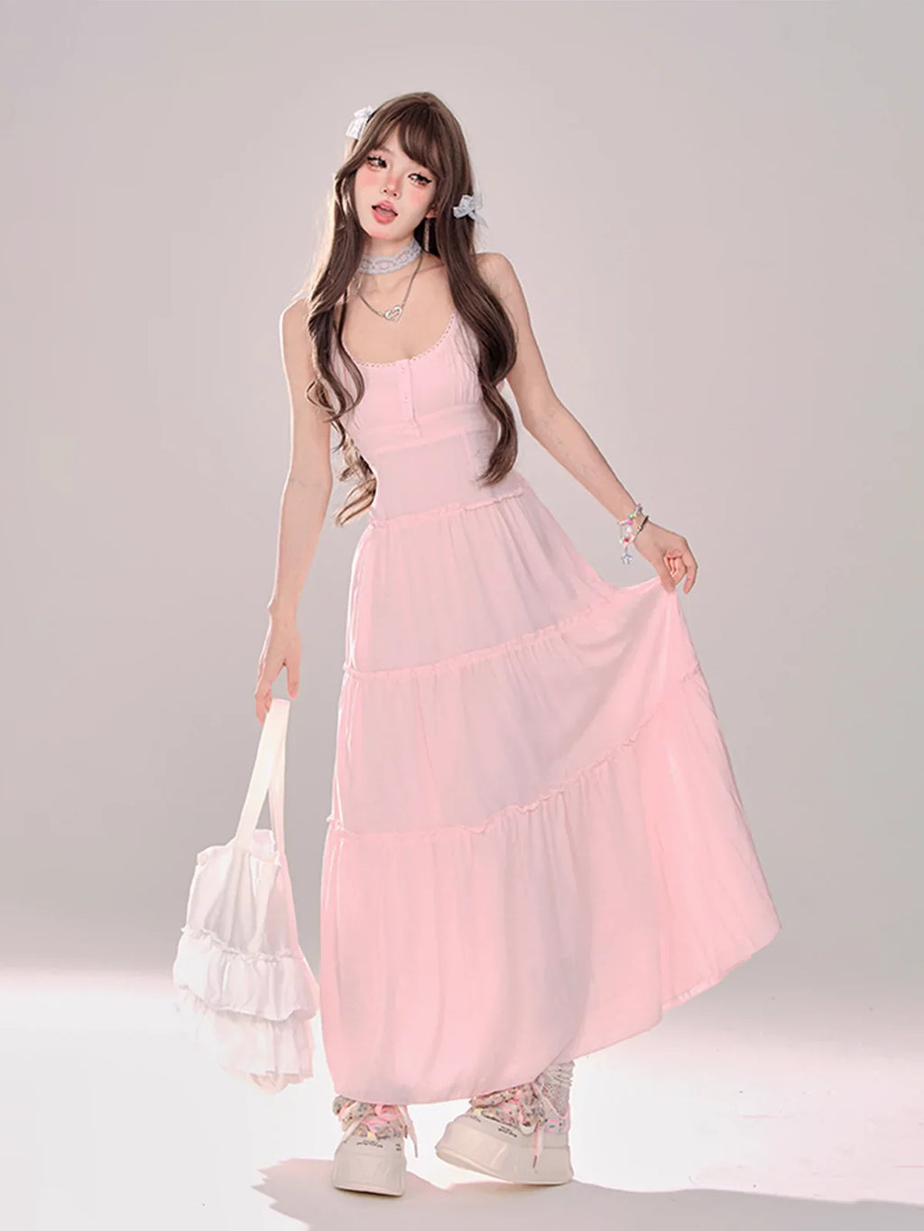 Moonlight + Cardigan Strapsstrick Sommerkleid Transparent