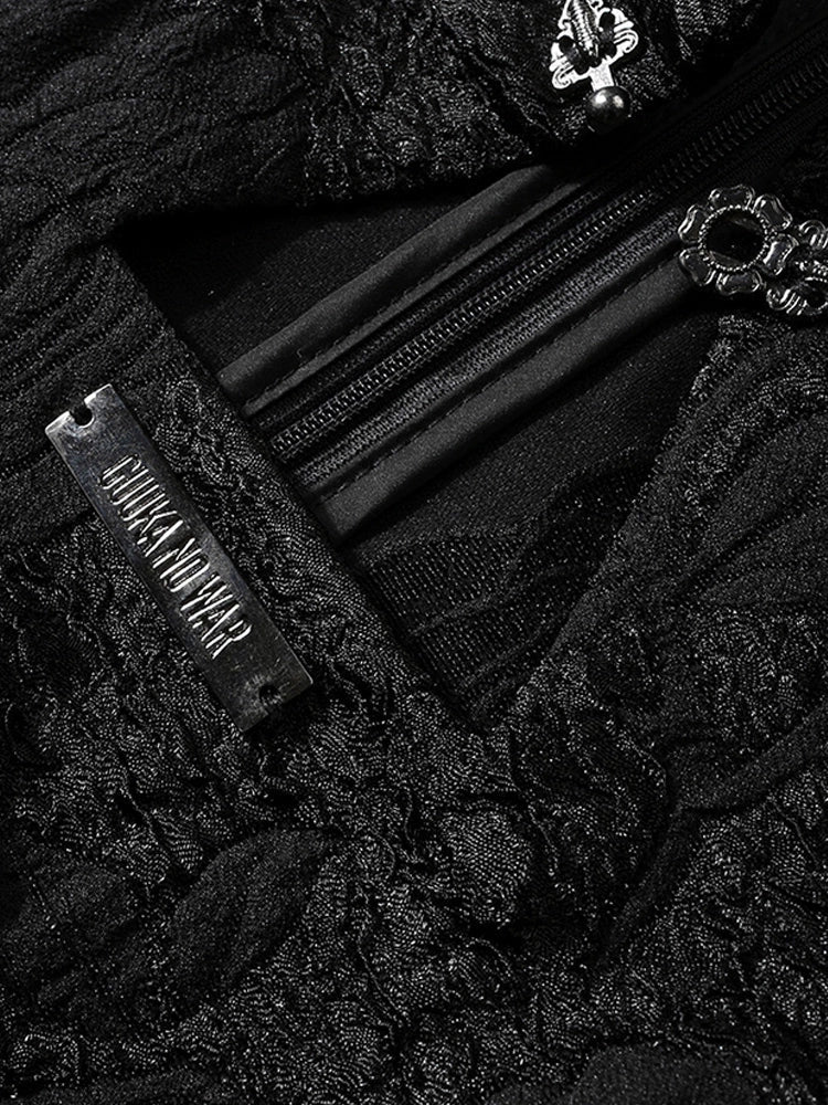 Puff Black Sleeves China French Slim Dress Waist