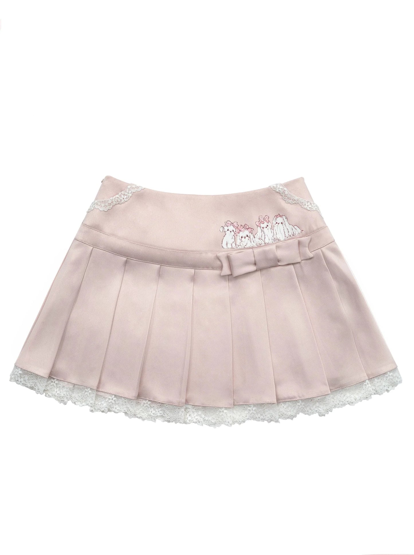 Lolita Cream Mal Cheese Spitzenfaltenrock