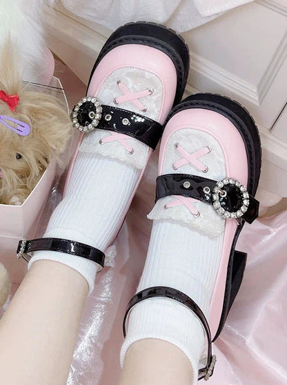 Punk Round Toe Strap Platform Shoes