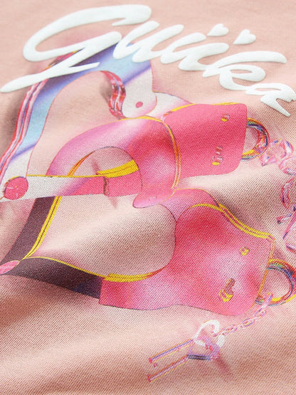 Retro süßes Sweatshirt Logo Pinky Over