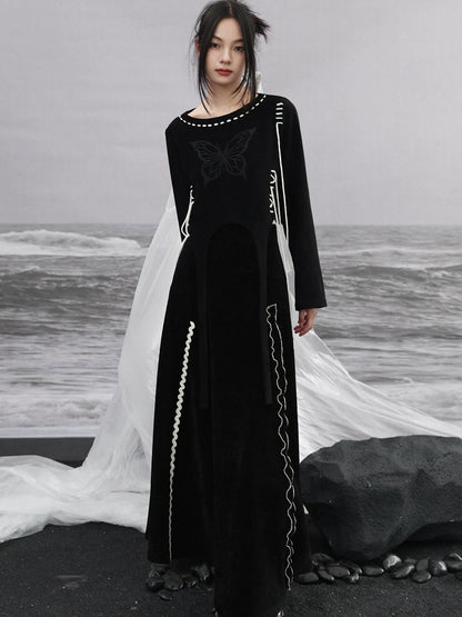 Sweatshirt Design Kurz Schmetterling Strappy Schwarz