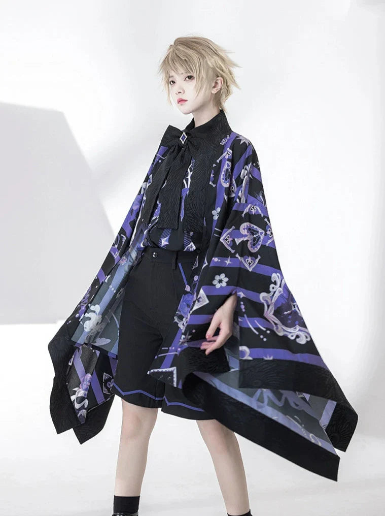 Retro Sunscreen Summer Print Cape Cardigan