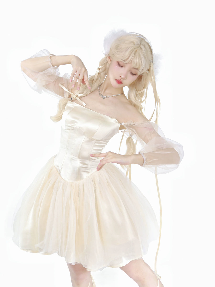 Robe en maille Fishbone Fairy à la taille