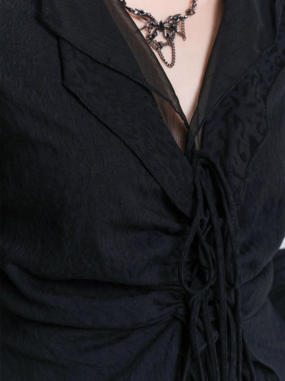 Kleines Schwarzes + Asymmetrisches Mädchen Top Cooler Rock Ghost