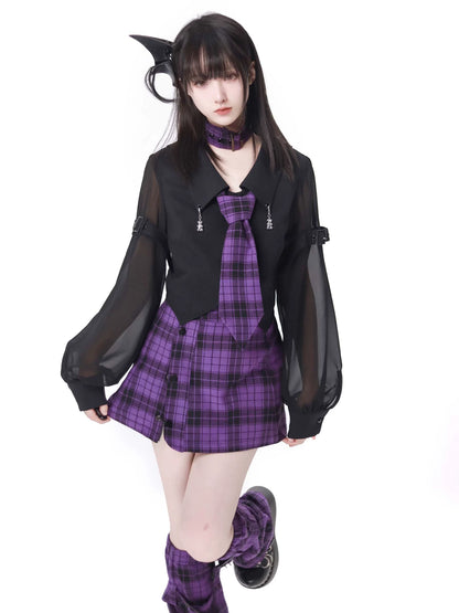 Jacke Foodie College Kariertes Hemd + Anzug-Stil