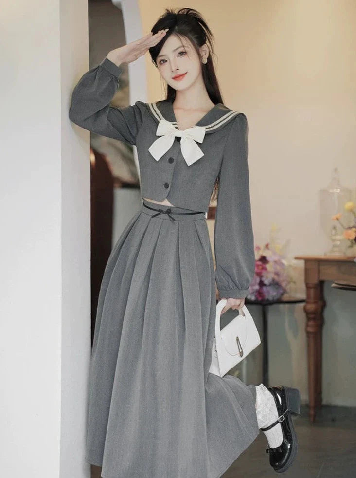 カレッジスカートトップレトロ+フレアリボン