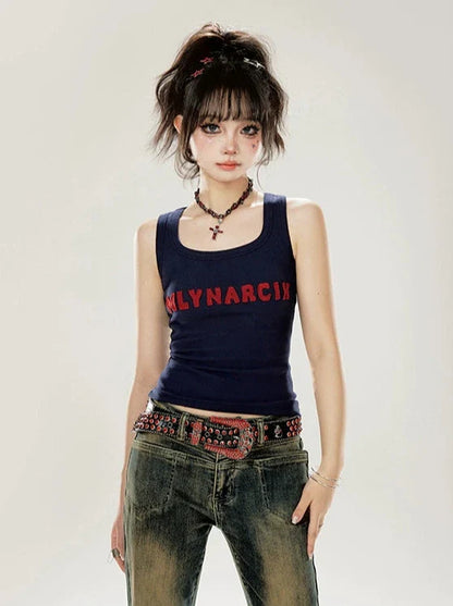 American Letter Print Top Tank