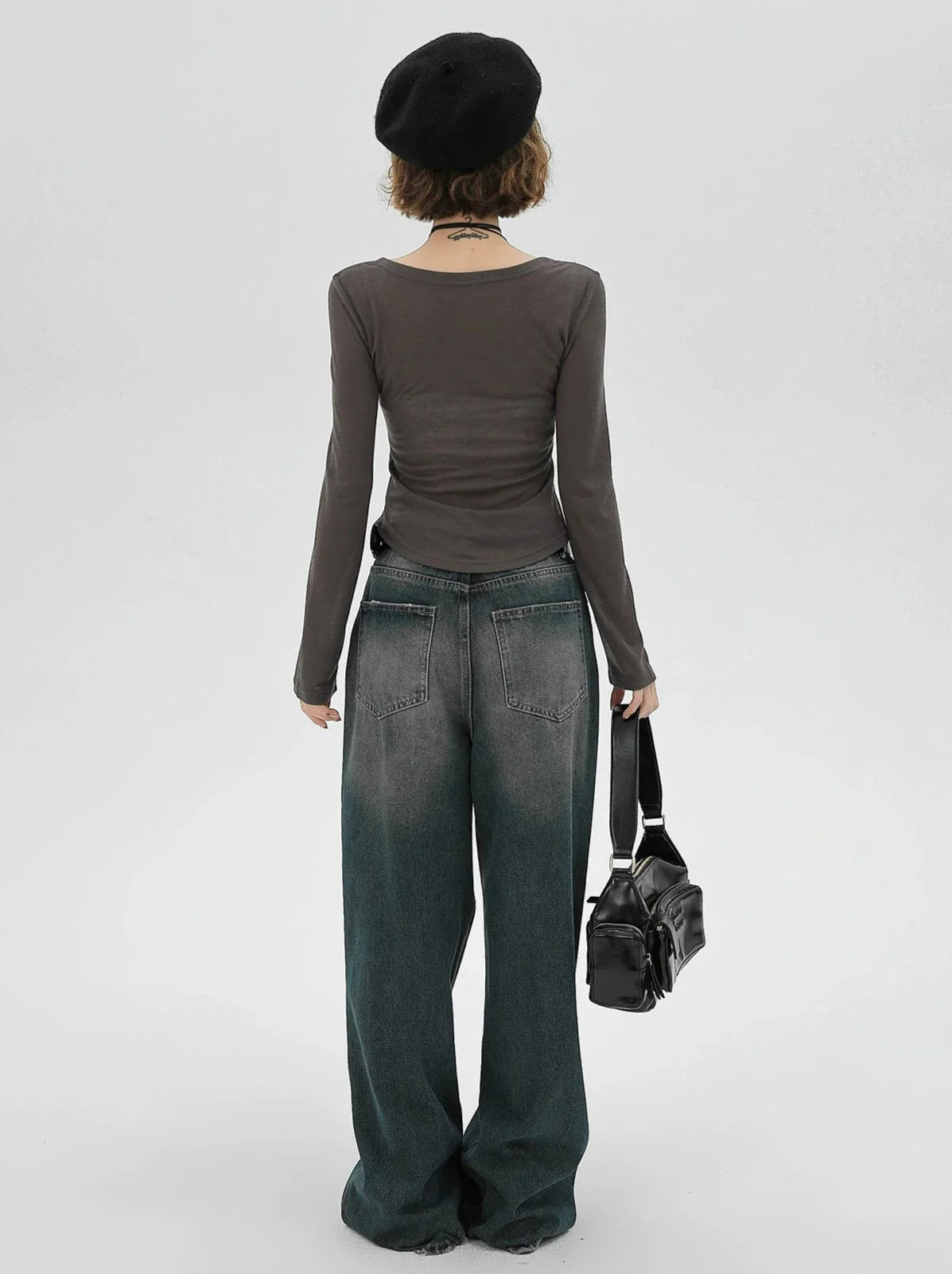 American Slim Retro Long Letter Grey T