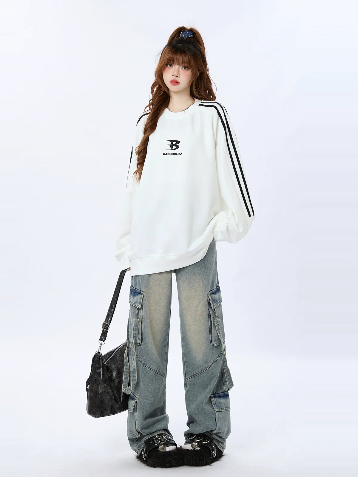 Mode Street Loose Sweatshirt American Letter