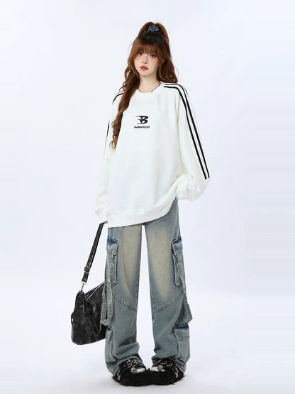 Mode Street Loose Sweatshirt American Letter