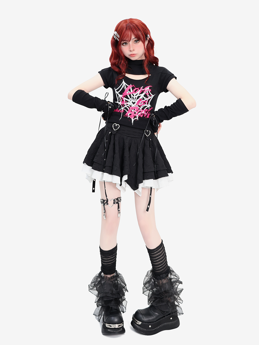 デザインチュチュプリーツスカート ハートウエスト