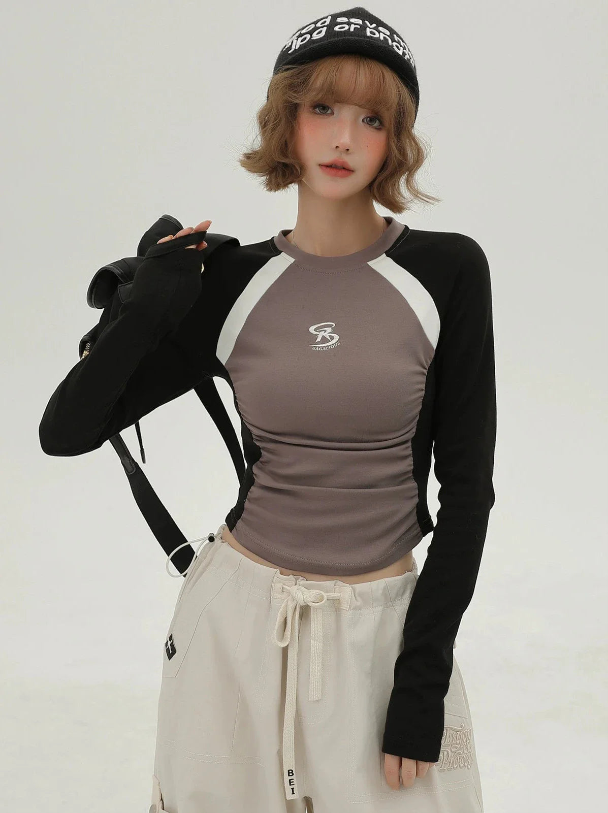 Kurze Farbe T Langer Kontrast American Hot Girl Slim