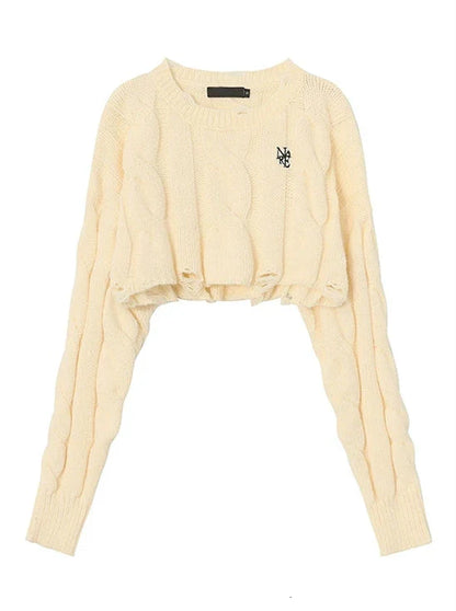 ツイストアメリカンショートホールニットプレッピー