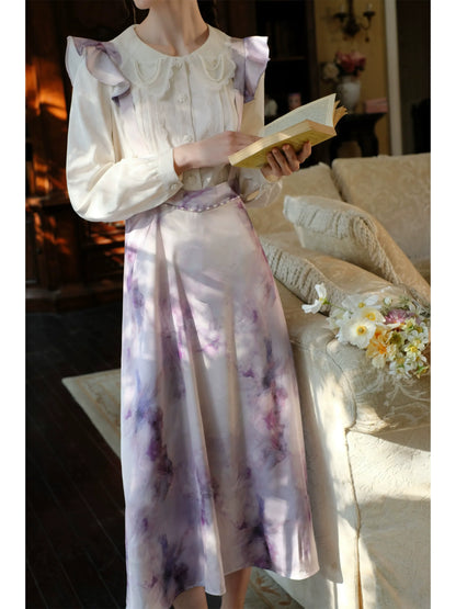 Farbdruck Öl Französisch Rüschen Rock Strap