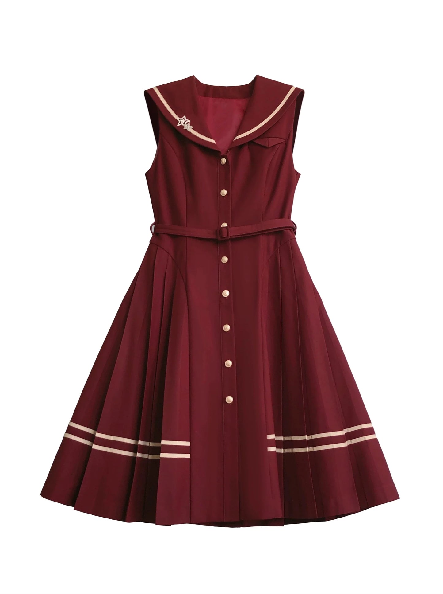 Hemdkleid Farbe + Krawatte Plissee Marine Anzug Gestreift Abzeichen Retro Magic Dress Academy
