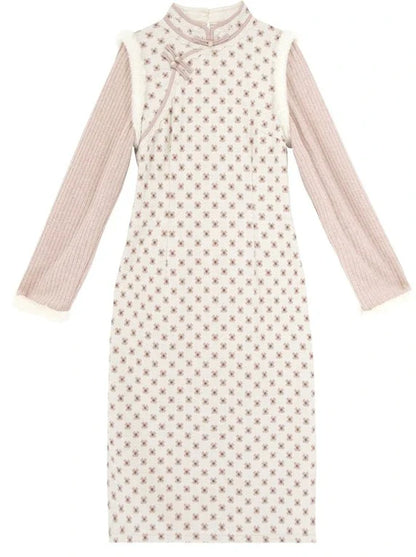 China Dress Sweet Retro Pastel Flower